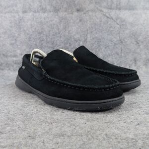 Clarks Shoes Mens 9 Slippers Suede Moccasin Slip On Indoor Outdoor Comfort Black